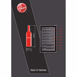 Hoover H-WINE 500 HWC 150 UKW/N Thermoelectric wine cooler Freestanding Black 41 bottle(s)