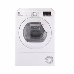 Hoover H-DRY 300 HLE H8A2DE-80, Freestanding, Front-load, Heat pump, White, Rotary, Touch, Left