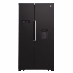 Hoover HHSBSO 6174BWDK, Freestanding, American door, Black, Touch, On door, Glass