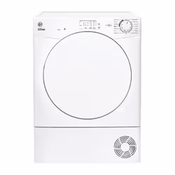 Hoover HLE C8LF-80, Freestanding, Front-load, Condensation, White, Buttons, Rotary, Left