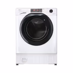 Haier HWDQ90B416FWB, Front-load, Built-in, White, Left, Black, Touch