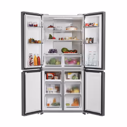 Hoover 34005432 - HHCR3818ENPL fridge-freezer Freestanding 467 L E Grey, Silver