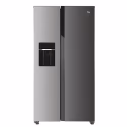 Hoover HOSR-5918EIXK-1, Freestanding, American door, Stainless steel, On door, Glass, Silver frame