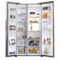Haier 34005709 HSW79F18ANMM side-by-side refrigerator Freestanding 611 L A Silver