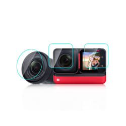 For Insta360 One RS PULUZ 3 in 1 Screen + 4K Lens + Leica Lens Tempered Glass Film(Transparent)