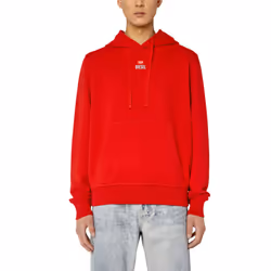 Diesel S-Ginn RGEAD Mens Pullover Hoodie Oversized - Red, XL