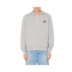 DIESEL S Girk Felpa Mens Hoodie Full Zip Jacket - Grey, L
