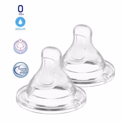 Glass Baby Bottle 150 ml, Pack of 2, Superior Glass, Perfect-5 Silicone Teats 0 m+ from Birth, Unisex, Made in Italy