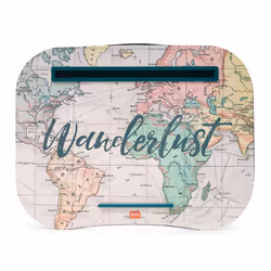 - Laptop Stand, 44 x 33.5 cm, Laptop Tray, Slot Holder for Tablet, Travel Theme, Soft Cushion with Padding, Side Handle