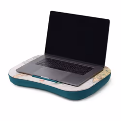 - Laptop Stand, 44 x 33.5 cm, Laptop Tray, Slot Holder for Tablet, Travel Theme, Soft Cushion with Padding, Side Handle