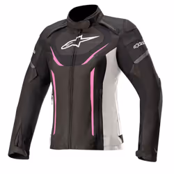 Alpinestars Stella T-Jaws V3 Waterproof Ladies Textile Jacket Black / White / Fuchsia - XL