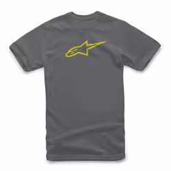 Alpinestars 1032-72030-1855-S, T-shirt, Adult, Male, Charcoal, Yellow, Charcoal, Hi Viz Yellow, S