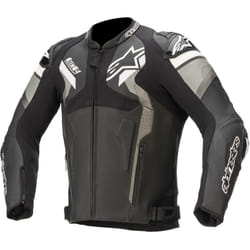 Alpinestars Atem V4 Motorcycle Leather Jacket, black-grey-white, Size 52 for Men