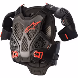 Alpinestars A-6 Chest Protector, black-red, Size XL 2XL for Men