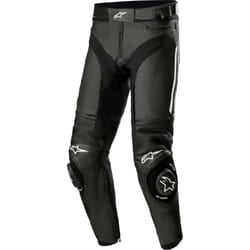 Alpinestars Missile V3 Motorcycle Leather Pants, black-white, Size 48 for Men