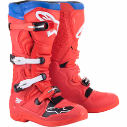 Alpinestars Tech 5 Motocross Boots, white-red-blue, Size 40 41 for Men
