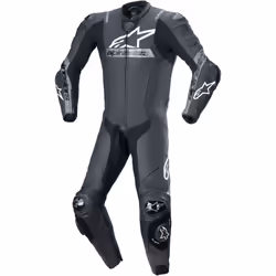 Alpinestars Missile V2 Ward perforated One Piece Motorcycle Leather Suit, black-grey, Size 52 for Men