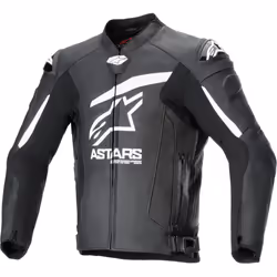 Alpinestars GP Plus R V4 Airflow perforated Motorcycle Leather Jacket, black-white, Size 52 for Men