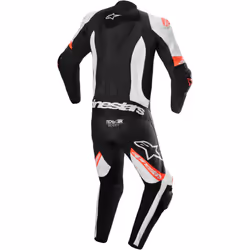 Alpinestars Missile V2 Ward perforated One Piece Motorcycle Leather Suit, black-white-red, Size 50 for Men