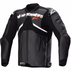 Alpinestars Atem V5 perforated Motorcycle Leather Jacket, black-white, Size 50 for Men