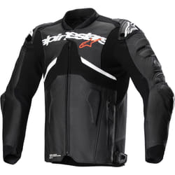 Alpinestars Atem V5 perforated Motorcycle Leather Jacket, black-white, Size 56 for Men