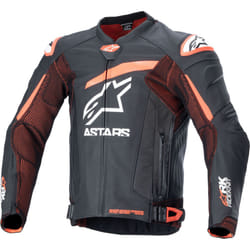 Alpinestars GP Plus R V4 Rideknit perforated Motorcycle Leather Jacket, black-red, Size 54 for Men