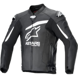 Alpinestars GP Plus R V4 Airflow perforated Motorcycle Leather Jacket, black-white, Size 56 for Men