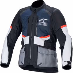 Alpinestars Andes Air Drystar waterproof Motorcycle Textile Jacket, black-white-blue, Size S for Men