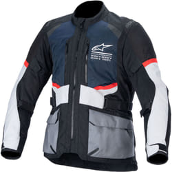 Alpinestars Andes Air Drystar waterproof Motorcycle Textile Jacket, black-white-blue, Size 2XL for Men