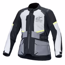 Alpinestars Andes Air Drystar waterproof Motorcycle Textile Jacket, black-grey-yellow, Size XL for Men