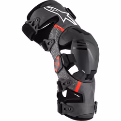 Alpinestars Supertech RK-10 Plasma Knee Braces, black-red, Size S for Men