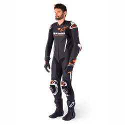 Alpinestars GP-R7 One Piece Leather Suit Black / White / Fluo Red - 52