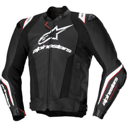 Alpinestars Missile Ignition V3 perforated Motorcycle Leather Jacket, black-white, Size 50 for Men