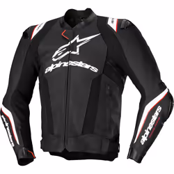 Alpinestars Missile Ignition V3 perforated Motorcycle Leather Jacket, black-white, Size 52 for Men