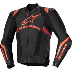 Alpinestars Missile Ignition V3 perforated Motorcycle Leather Jacket, black-red, Size 56 for Men