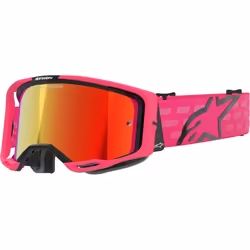 Alpinestars Vision 8 Corp Mirror Stripes Motocross Goggles, pink for Men