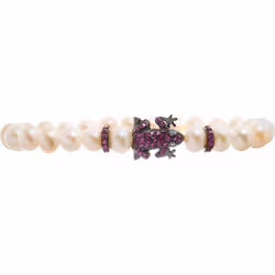 Lancaster JLA-BR-FROG-5-WH Ladies Bracelet