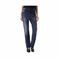 DIESEL REEN 0844T Womens Denim Jeans Distress Regular Straight DNA Indigo Italy - W25 L34