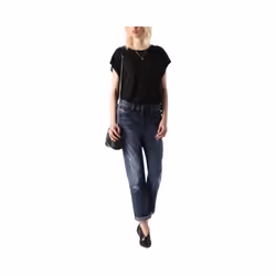 DIESEL REEN 0844T Womens Denim Jeans Distress Regular Straight DNA Indigo Italy - W30 L34