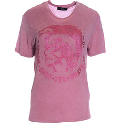 DIESEL T MORI Womens T Shirt Casual Summer Top - Pink, XS