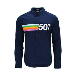 LEVIS Mens Shirts Cotton Long Sleeve Flannel Shirt - Navy, M