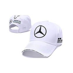 F1 Benz Team Embroidered Baseball Cap Car Cap - White-B