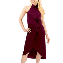 TED BAKER Womens Halter neck Midi Dress Evening Cocktail Elegant Party Ball Gown - WINE, TED 0