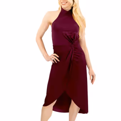 TED BAKER Womens Halter neck Midi Dress Evening Cocktail Elegant Party Ball Gown - WINE, TED 3
