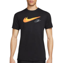 Nike Mens Signature Swoosh Logo Short Sleeve Crew Neck Casual Tee - Black, L