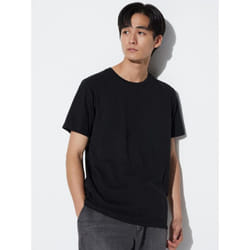 Uniqlo Japan Supima CoTTon Crew Neck T shirT  shorT Sleeve - 09 BLACK/S