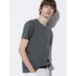 Uniqlo Japan Supima CoTTon Crew Neck T shirT  shorT Sleeve - 07 GRAY/4XL