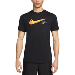 Nike Mens Signature Tick Logo Short Sleeve Crew Neck Casual Tee - Black, XL
