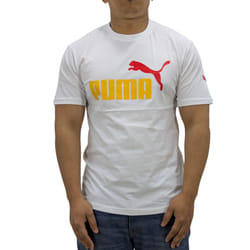 Puma Mens T Shirt Essentials Logo Crew Neck Pullover Top - White, S