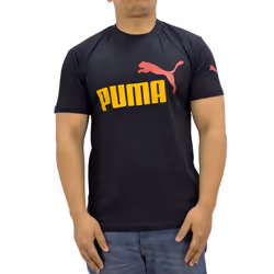 Puma Mens T Shirt Essentials Logo Crew Neck Pullover Top - Black, S